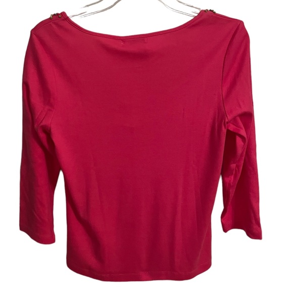 NWT Spanner Barbie-Core Pink Scoop Neck Embellished Stretch Knit Top S - Picture 3 of 11